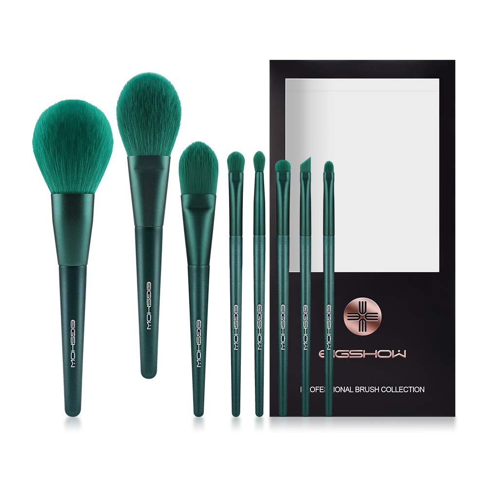 [Australia] - Makeup Brushes, Eigshow Premium Makeup Brush Set Synthetic Cosmetics Foundation Powder Concealers Blending Eye Shadows Face Kabuki Makeup Brush Sets (8pcs, Green) Jade Green 8pcs 
