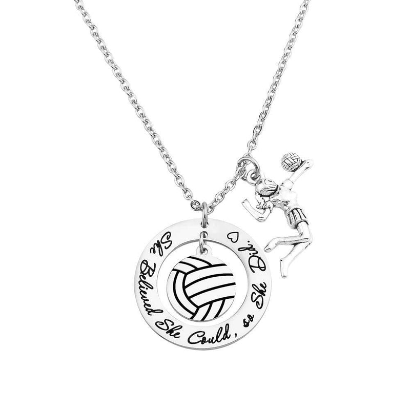 [Australia] - FY Volleyball Necklace Gifts for Girls Volleyball Players She Believed She Could So She Did 