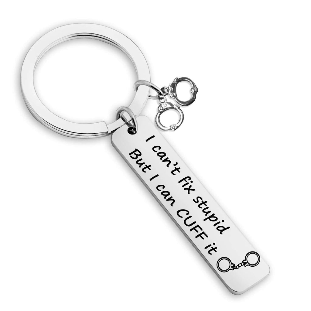 [Australia] - EIGSO Funny Police Officer Gift I Can't Fix Stupid But I Can Cuff It Keychain Appreciation Gift Christmas Thanksgiving Day Gift(Stupid Cuff KR) 