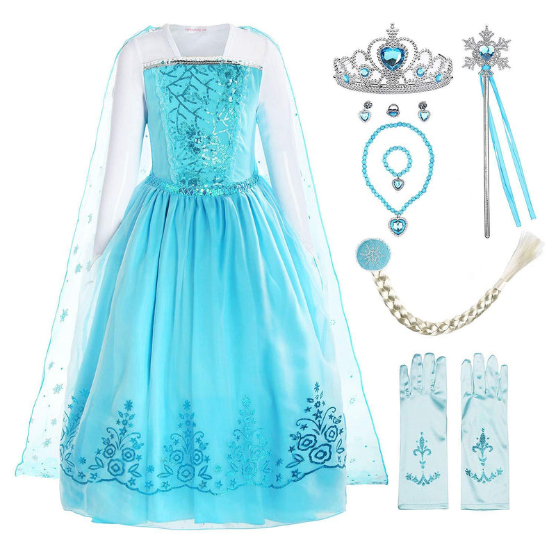 [Australia] - ReliBeauty Girls Sequin Princess Costume Long Sleeve Dress up Light Blue(with Accessories) 2T-3T (tag 100) 