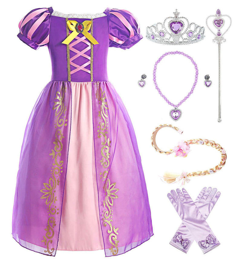 [Australia] - ReliBeauty Girls Dress Puff Sleeve Princess Costume 2T-3T Purple(with Accessories) 