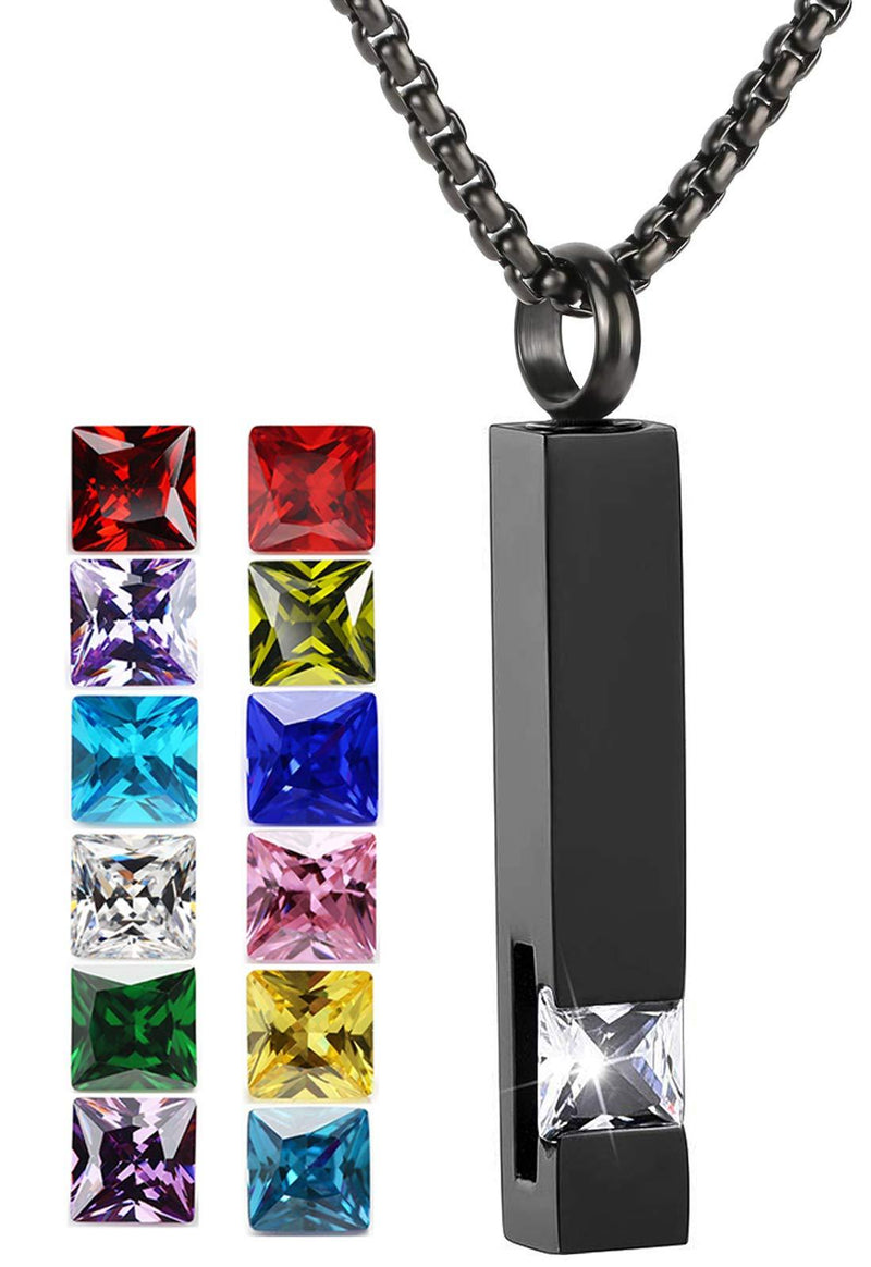 [Australia] - YOUFENG Urn Necklaces for Ashes Birthstone Cube Urns for Human Ashes Memorial Cremation Urn Locket Keepsake Ashes Jewelry April 
