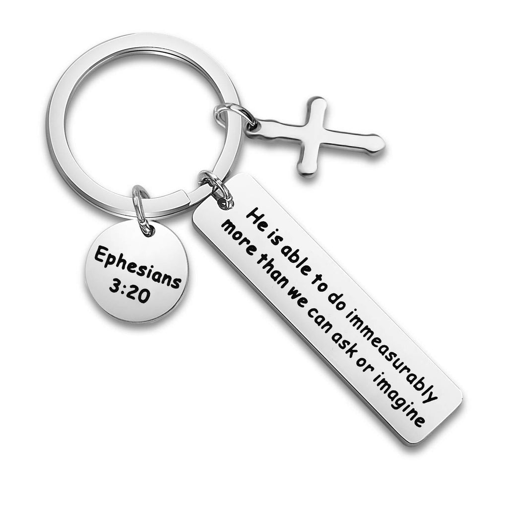 [Australia] - WUSUANED Christian Keychain He is Able to Do Immeasurably More Than We Can Ask Or Imagine Religious Ephesians 3:20 Jewelry Bible Verse Gift he is able to do immeasurable keychain 