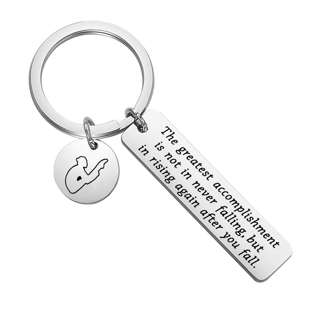 [Australia] - FUSTMW Platform Diving Gifts Keychain Springboard Diving Gifts Diving Swimmer Gifts for Diving Athlete Inspirational Gifts silver 