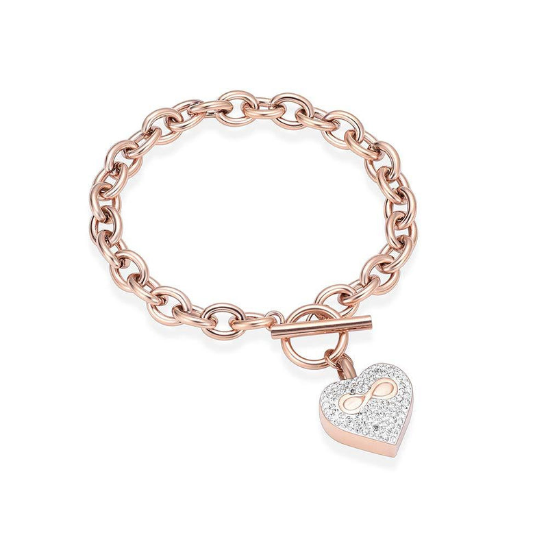[Australia] - Infinity Heart Cremation Bracelet for Ashes - Stainless Steel Urn Bangles for Pet/Human Ashes - Memorial Keepsake Ash Jewelry Rose Gold 