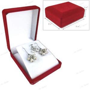 [Australia] - RJ Displays-4 pack Plush Flocked Velour Necklace Pendant Earring Gift Boxes Packaging, Jewelry Retail Showcase Displays, Museum Display and Trade Show jewelry Display 