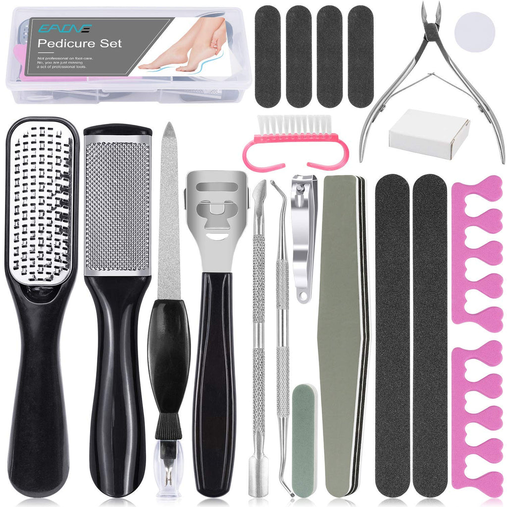 [Australia] - EAONE 20 in 1 Professional Pedicure Tools Set, Foot Care Pedicure Kit Stainless Steel Foot Rasp Foot Dead Skin Remover Pedicure Kit for Men Women Mother’S Day Gift 