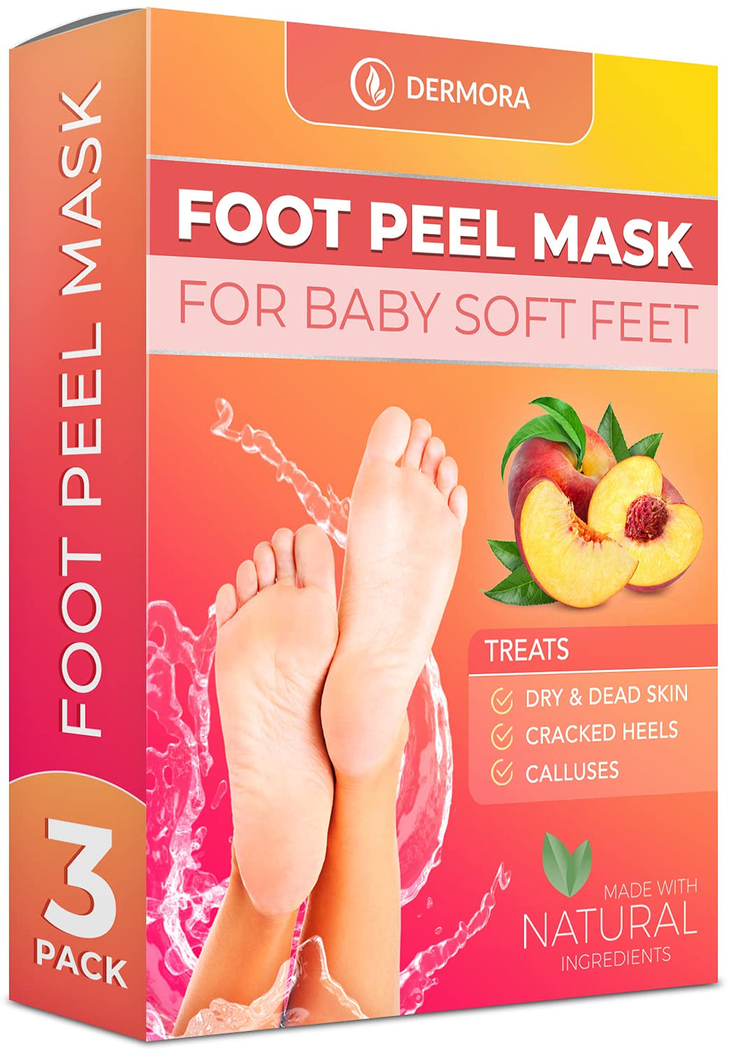 [Australia] - Foot Peel Mask - For Cracked Heels, Dead Skin & Calluses - Makes Your Feet Baby Soft - Removes & Repairs Rough Heels, Dry Toe Skin - Exfoliating Peeling Natural Treatment (3 Pack, Women's 5-11) Women's 5-11 (3 Pack) 