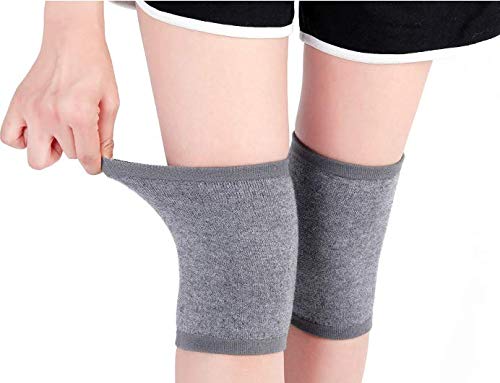 [Australia] - Men Women Winter Knee Warmer Knee Brace Sleeve Supports Leg Warmer Thermal Knee Brace Pads Warm Knee Compression Sleeve Wool Cycling Ski Knee Brace Pad Thicken Knee Pads Sleeve Legging Knee Warm Wrap Grey 
