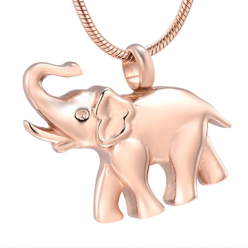 [Australia] - Cute Elephant Cremation Jewelry for Ashes Memorial Jewelry Cremation Urn Necklace Urn Jewelry Memorial Pendant for Pet/Human Rose Gold 