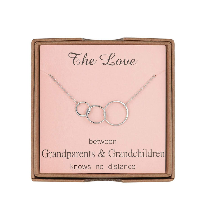 [Australia] - Augonfever Generation Gifts Necklace Silver for Girls Women in Jewelry Case Grandparent & Grandchildren 