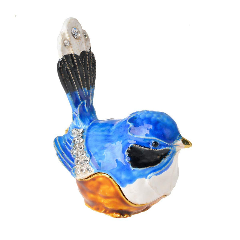 [Australia] - FZJ Blue Bird Figurine Crystal Jewelry Box Indoor Home Decoration Bird Lover Gift 