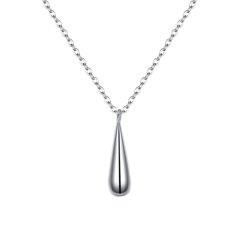 [Australia] - Cosol Silver 925 Sterling Silver Simple Waterdrop Necklace, Teardrop Pendant Gift for Family Women Girls 