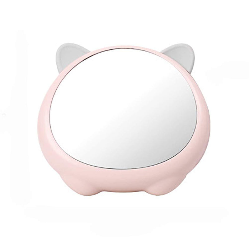[Australia] - TBWHL Cat Desktop Mirror Makeup Mirror for Tabletop Bathroom Shower Travel Plastic Mirror (Pink) Pink 