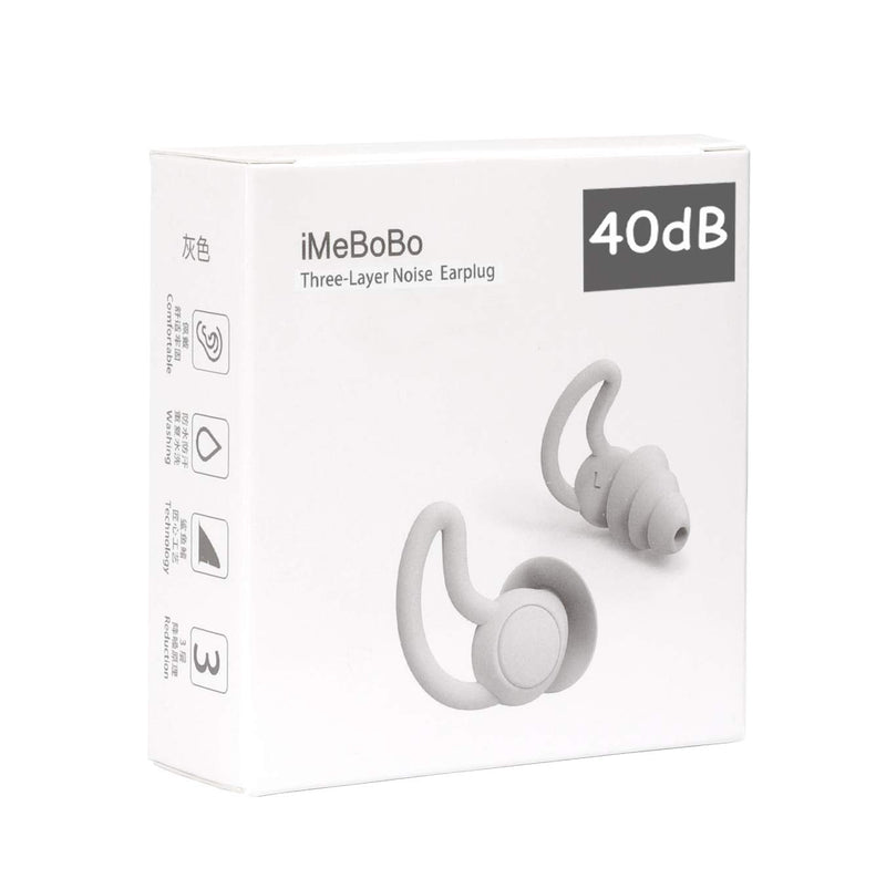 [Australia] - Reusable Safe Silicone Earplugs Noise Cancelling Ear Plugs for Sleeping (Reduce 40dB) High Fidelity Earplugs for Musicians Concerts Construction Motorcycle Shooting Sleeping (Gray) 