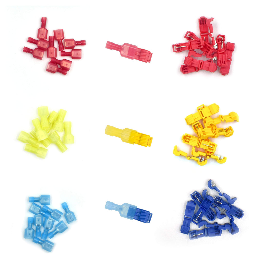 [Australia] - (60 Pcs/ 30 Pairs) MCIGICM T-Tap Wire Connectors, T Tap Electrical Connectors Quick Wire Splice Taps and Insulated Male Quick Disconnect Terminal 
