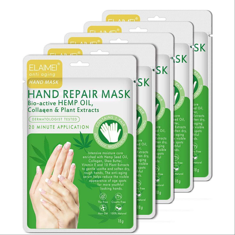 [Australia] - Hand Peel Mask 5 Pack, Moisturizing Gloves, Exfoliating Hand Peeling Mask, Hand Mask, Moisture Enhancing Gloves for Dry Hands, Repair Rough Skin Remove Dead Skin for Women or Men (Green) Green 