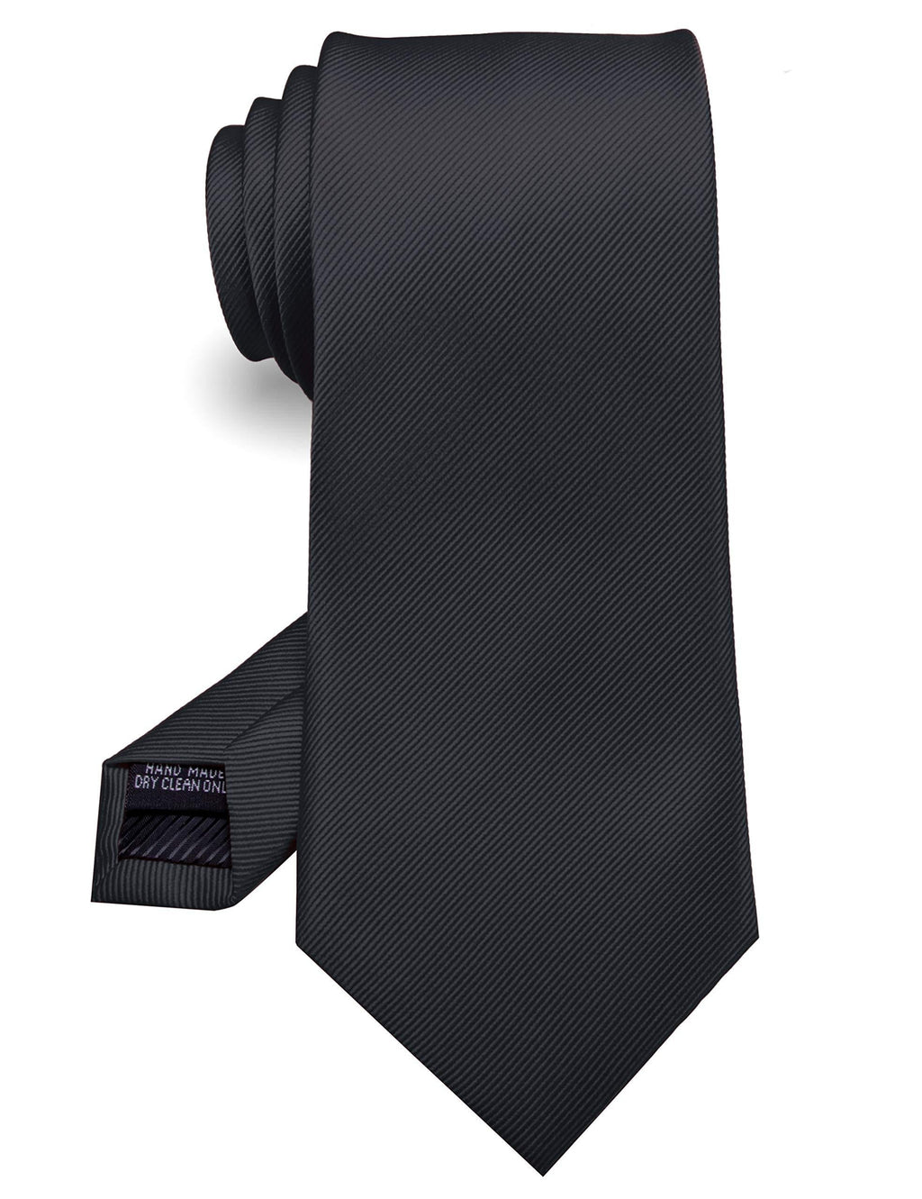 [Australia] - RBOCOTT Solid Color Tie Formal Necktie for Men Black 