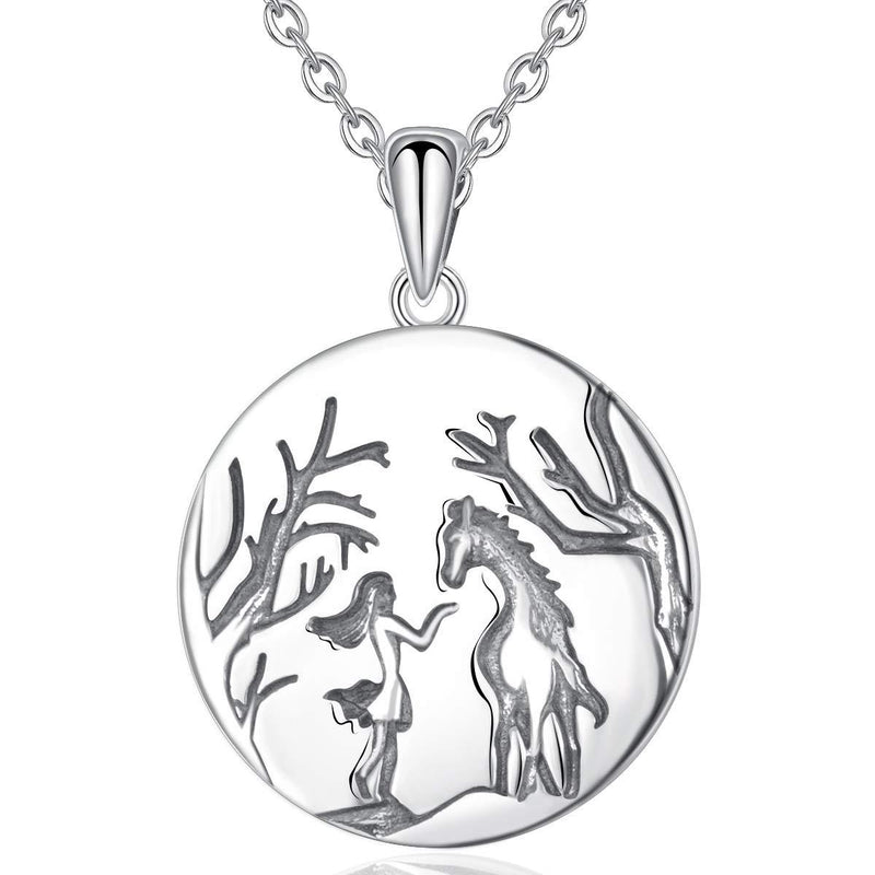 [Australia] - CELESTIA Celtic Horse Head Necklace Women Sterling Silver Pendant Horse Jewelry Gifts for Girls Men and Horse Lovers girl and horse 