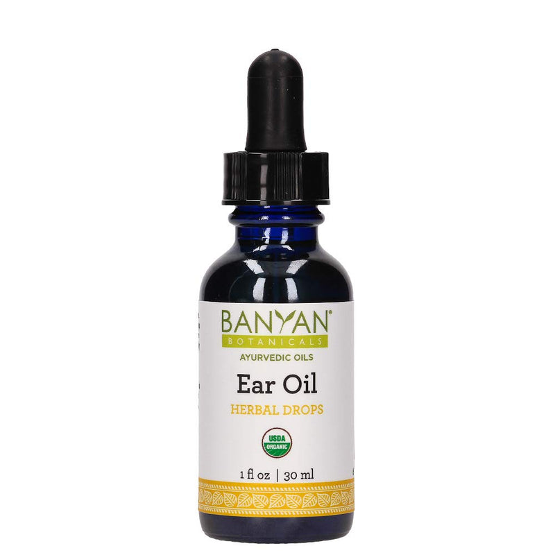 [Australia] - Banyan Botanicals Ear Oil – Organic Herbal Drops with Ashwagandha, Bilva & Garlic – Soothing and Comforting for The Ears – 1 oz – Non GMO Sustainably Sourced No Sting 