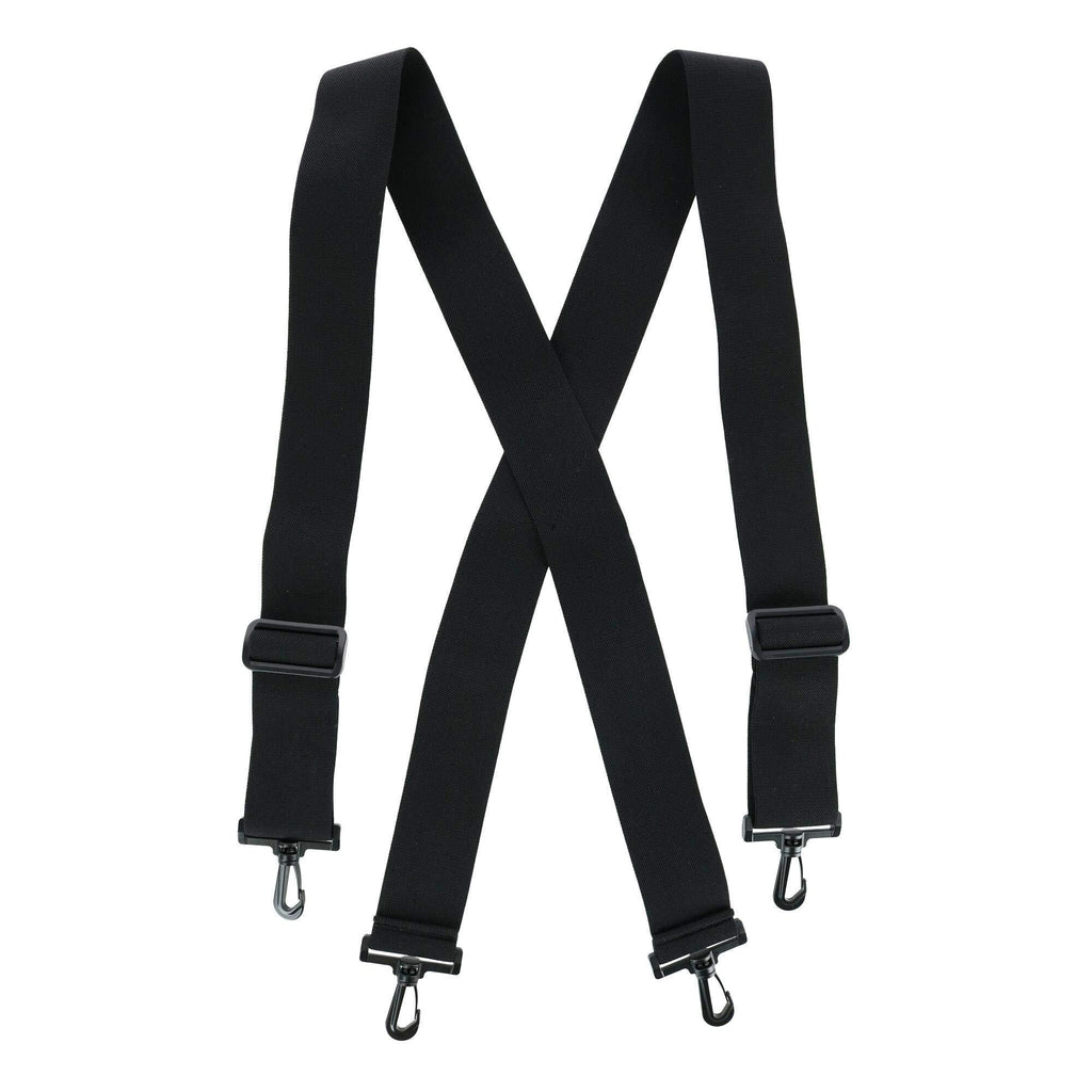 [Australia] - CTM Men's Big & Tall Elastic X-Back Suspenders with Plastic Hook Ends Black 