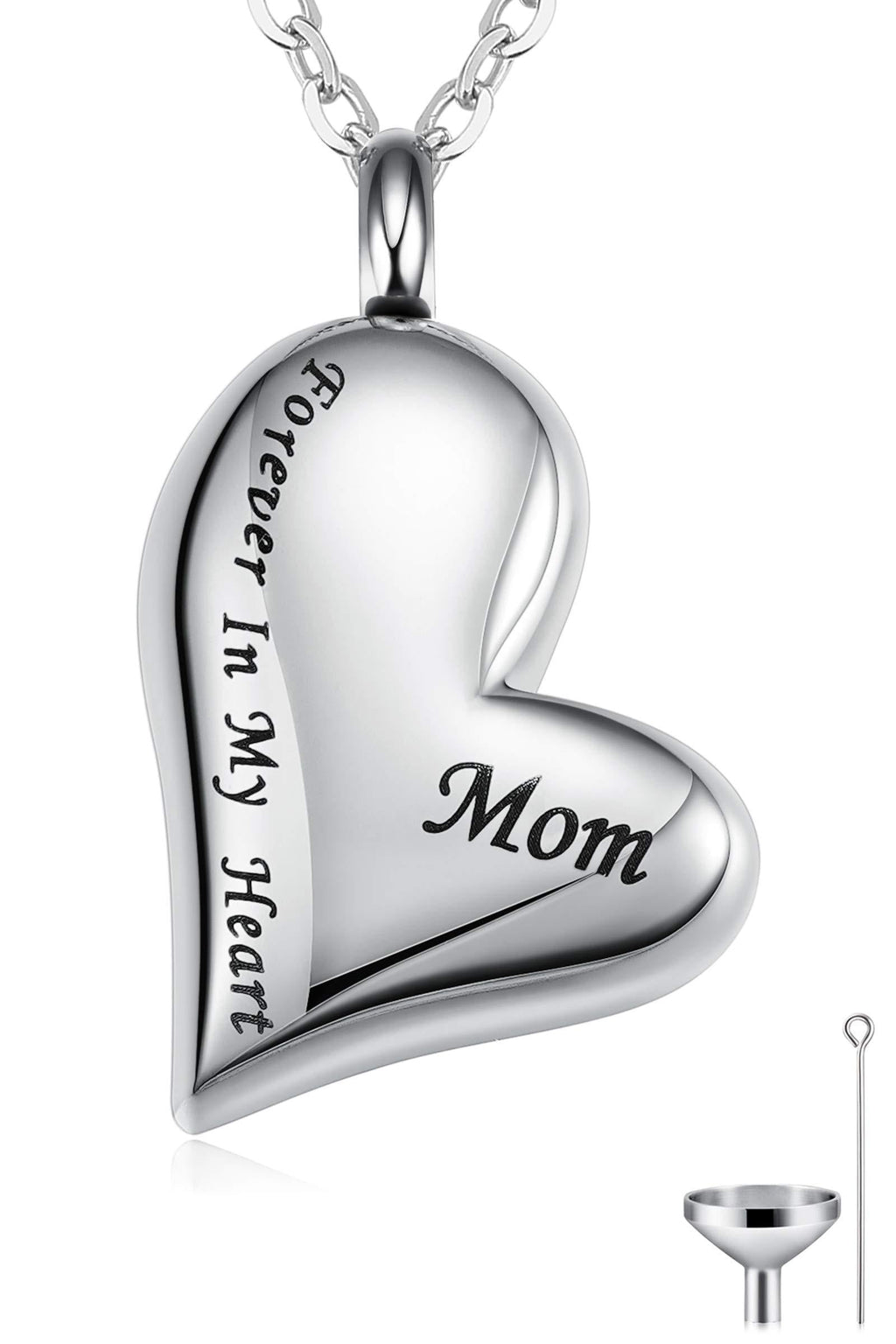 [Australia] - Cat Eye Jewels Memorial Cremation Urn Keepsake Heart Pendant Ash Holder Necklace for Ashes for Men Women with Funnel Kit For Mom 