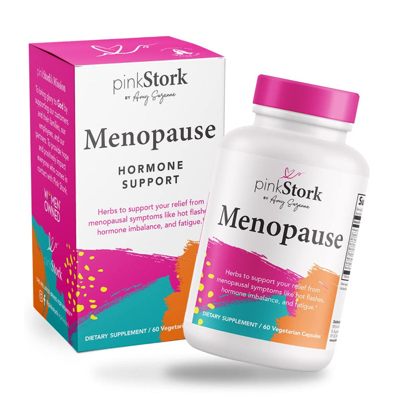 [Australia] - Pink Stork Menopause Supplement: Menopause Relief, Ashwagandha to Support Estrogen Levels, Black Cohosh for Hot Flashes, Supports Weight Loss, + Hormonal Balance for Women, Women-Owned, 60 Capsules 