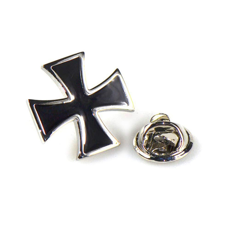 [Australia] - Vcufflinks Knights Templar Black Cross Design BLK Brooch Lapel Pin 