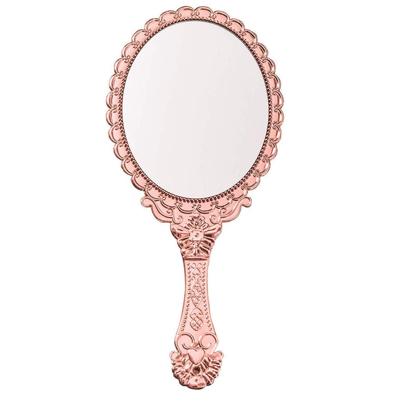 [Australia] - Hand Mirror Makeup Mirrors Handheld Decorative Personal Vintage Cosmetic Travel Mirrors (Rose Gold) Rose Gold 