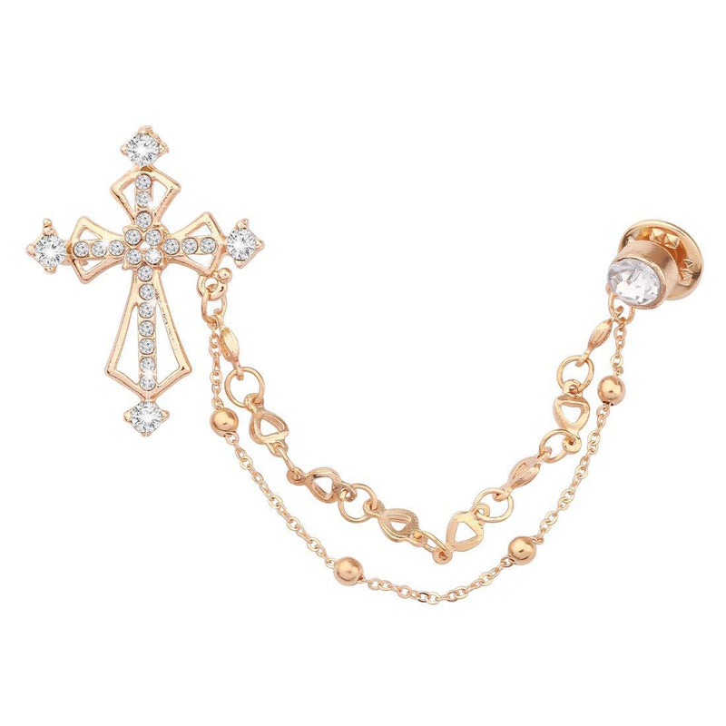 [Australia] - Christian Cross Jewelry Cross Zircon Brooch Pin Cubic Zirconia Cross Crusader Cross Lapel Pin Crystal Rhinestone Crucifix Pin Brooch Gift for Godmother Godfather G cross 
