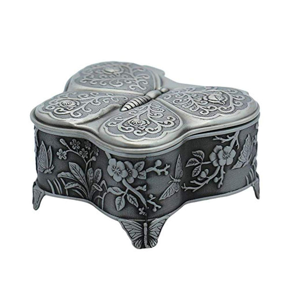 [Australia] - FORSHE Classic Vintage Antique Butterfly Jewelry Box Ring Small Trinket Storage Organizer Chest for Girls Ladies Women 