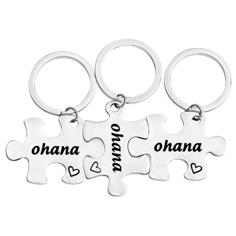 [Australia] - TGBJE Ohana Puzzle Keychain Set Ohana Means for Best Friend,Family 3 ohana set 