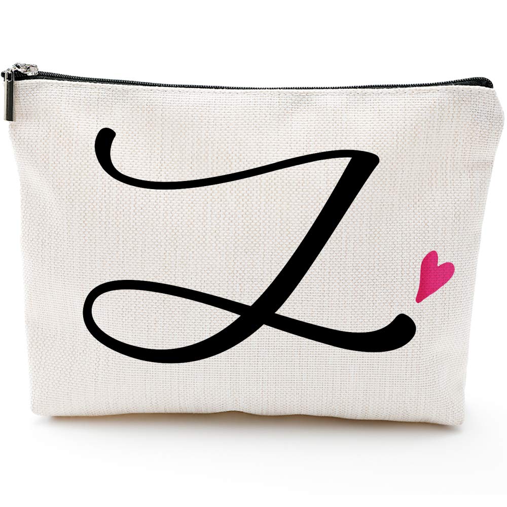 [Australia] - Z Initial Monogram Personalized Travel Makeup Bag,Cosmetic Bag Pencil Pouch Gifts with Zipper Waterproof(Makeup bag-Letter Z) 