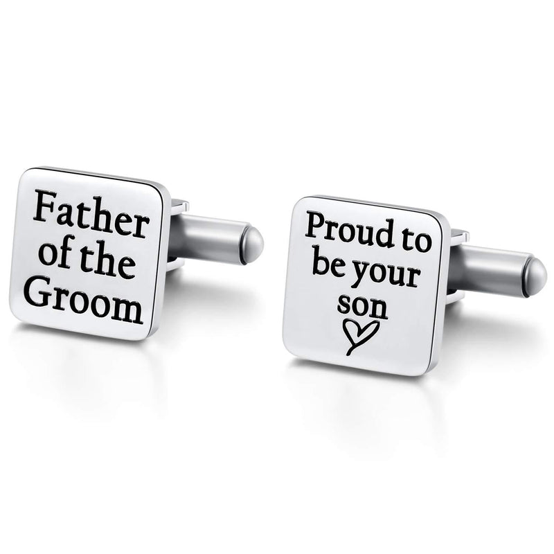 [Australia] - Hazado Father of The Groom Cufflinks, Father of The Groom Gift from Son for Wedding, Proud to be Your Son Cuff Links 