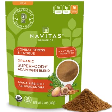 [Australia] - Navitas Organics Superfood+ Adaptogen Blend for Stress Support (Maca + Reishi + Ashwagandha), 6.3oz Bag, 30 Servings — Organic, Non-GMO, Vegan, Gluten-Free, Keto & Paleo. 