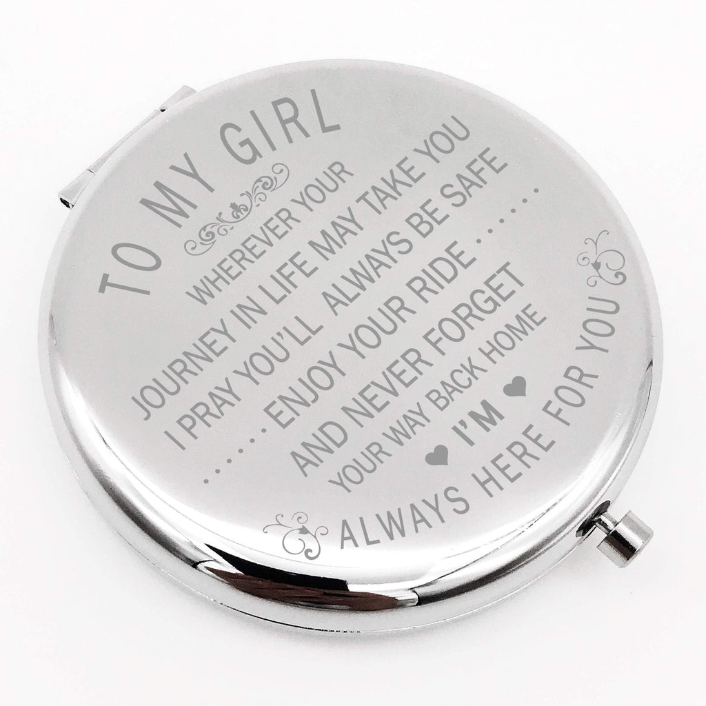 [Australia] - Warehouse No.9 Inspirational Personalized Travel Pocket Compact Pocket Makeup Mirror Gift for Sister Daughter Girlfriend Birthday Christmas Graduation Gift 
