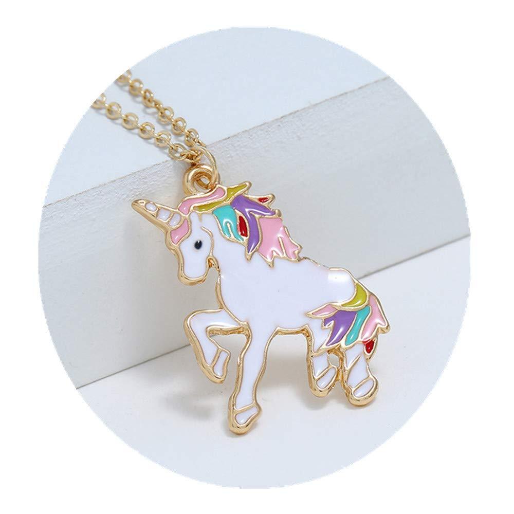 [Australia] - Unicorn Necklace Rainbow Unicorn Necklace Pendant Jewelry Gifts for Girls Christmas Birthday Gifts Friend Granddaughter Alloy Metal Necklace(1 Pack) 