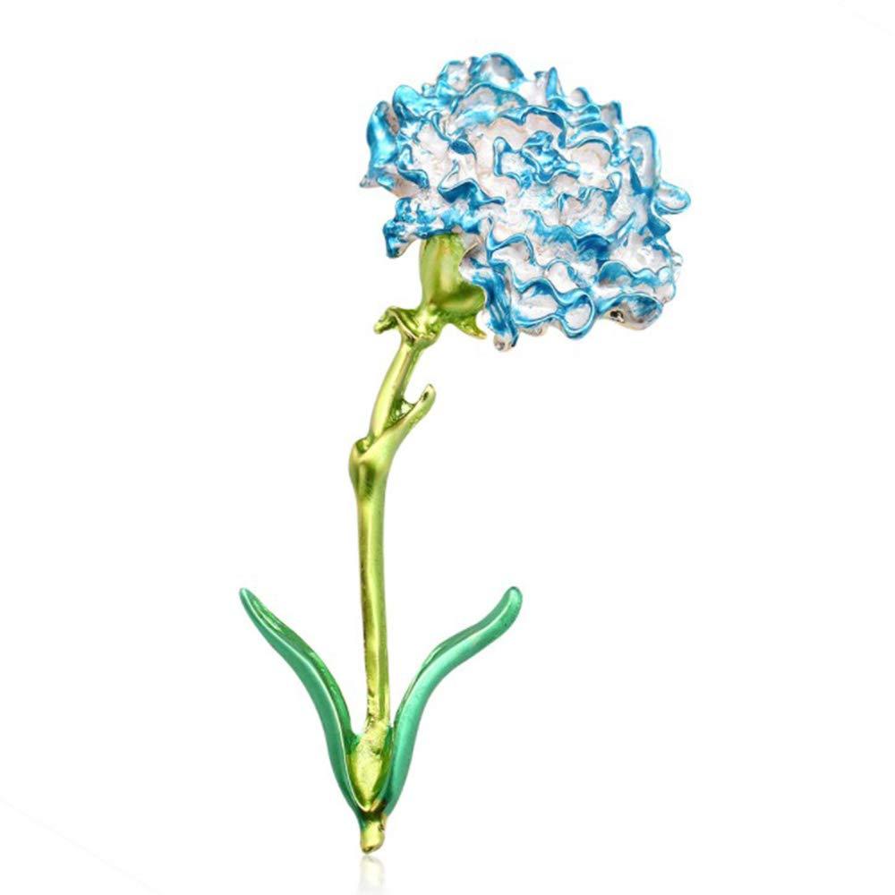 [Australia] - LLYANZ Alloy Big Enamel Yellow Pink Blue Carnation Flower Brooches for Women 