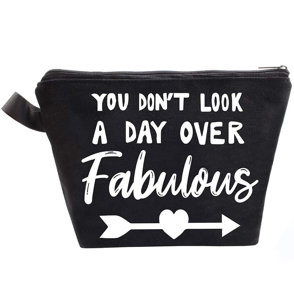 [Australia] - HomeLove Inc. you don't look a Day Over Fabulous Funny black Makeup Cosmetic Zipper Pouch Toiletry Travel Bag 