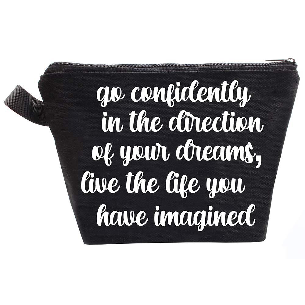 [Australia] - HomeLove Inc. Inspirational black Makeup Cosmetic Bag Zipper Pouch Toiletry Travel Bag Gift for Her Sister Girls 