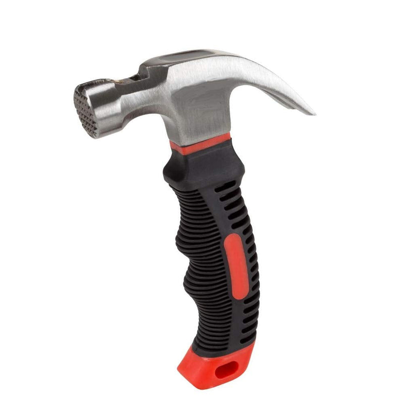 [Australia] - Edward Tools Small Claw Hammer 8 oz. with Magnetic Nail Starter - Polished Heavy Duty Steel Head - Ergo Rubber Grip Handle - Mini Hammer for Home, DIY, Camping, Kids, Tent Stakes 