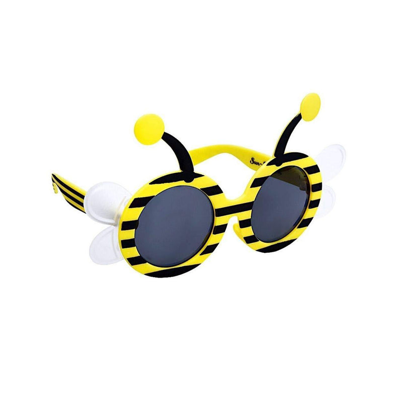[Australia] - Sun-Staches Bumble Bee Lil' Characters Costume Sunglasses, Instant Costume Party Favor Shades UV400, One Size (SG3488) Black, Yellow 