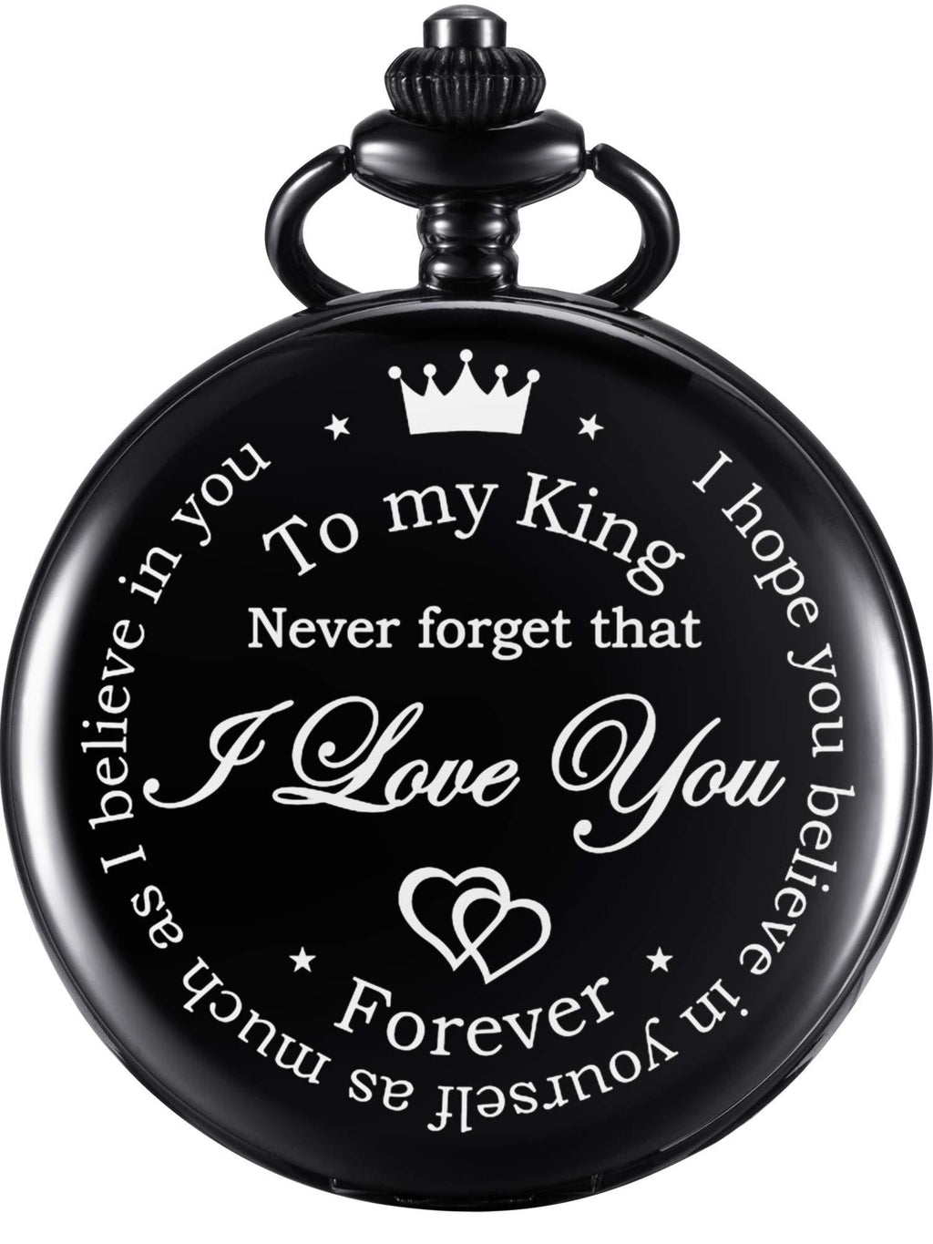 [Australia] - Anniversary Valentines Personalized Gift Engraved Pocket Watch with Chain for Men Husband Boyfriend on Valentines, Christmas, Birthday, Happy Wedding 