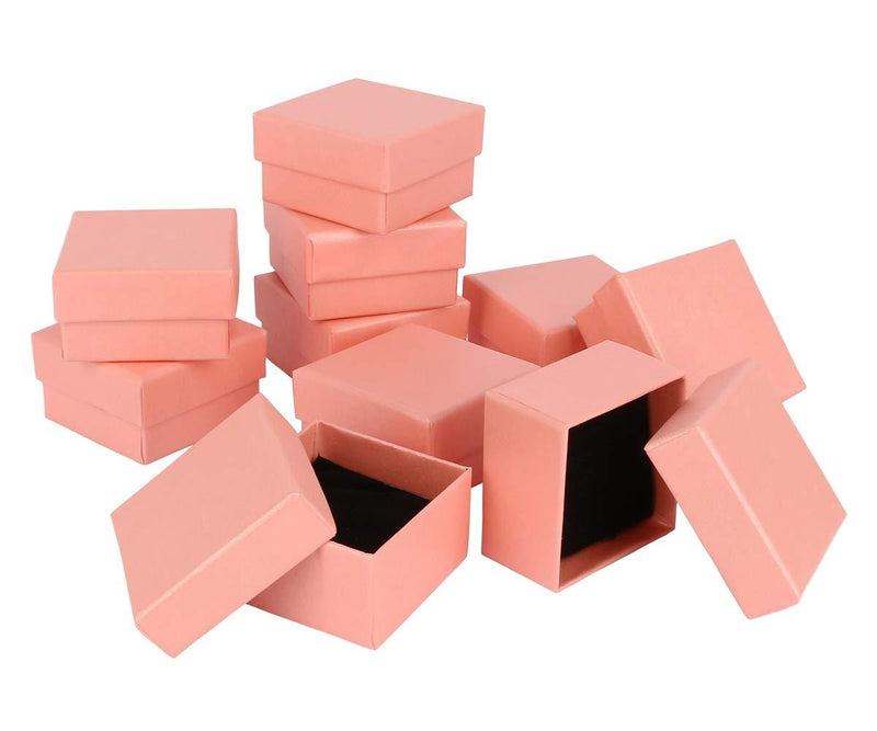 [Australia] - Kraft Ring Earring Box, Dedoot 30 Pcs Small Ring Gift Box 2x2x1.2 Inch Square Cardboard Jewelry Gift Box with Velvet Cushion, Pink 