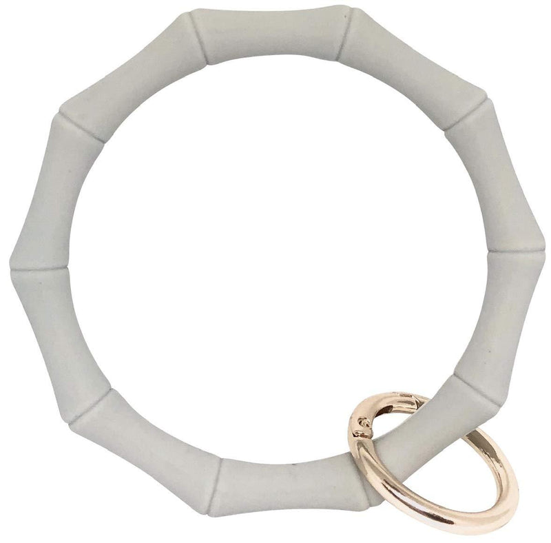 [Australia] - Hadley Mae Designs Key Ring Bracelet Keychain Wristlet Keychain Bangle Key Ring Gray 