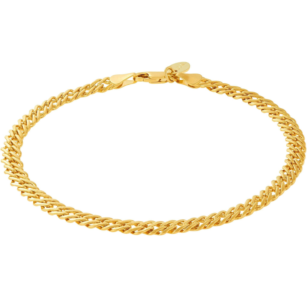 [Australia] - Lifetime Jewelry 5mm Venetian Chain Anklet for Women & Men 24k Real Gold Plated 11.0 Inches 