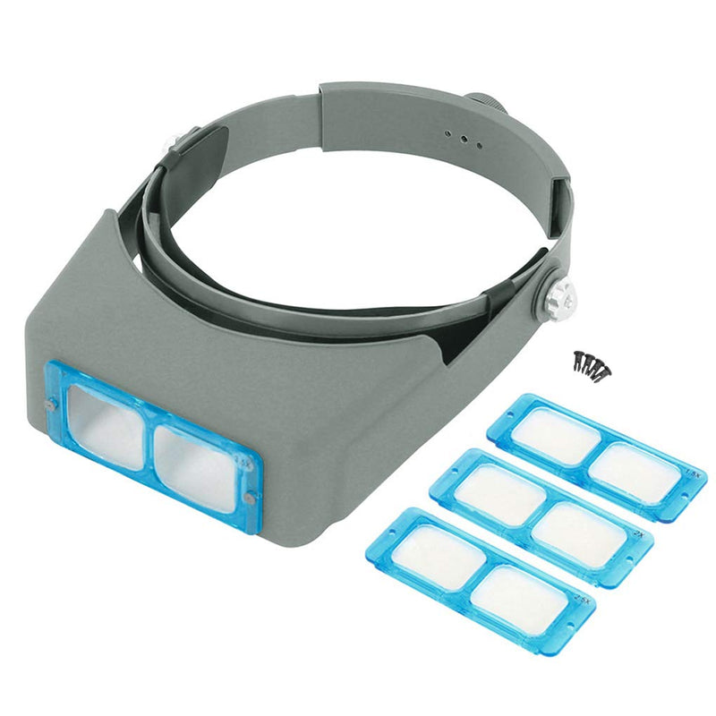 [Australia] - Double Lens Headband Magnifying Glass Head-Mounted Binocular Magnifier 1.5X 2X 2.5X 3.5X Optical Headset Magnifying Visor Reading Magnifier Jeweler Loupe with 4 Lens for Electronics Watch Repair 