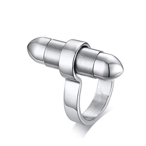 [Australia] - MEMORIALU Stainless Steel Bullet Shape Urn Ring for Ashes Cremation Memorial Jewelry 7 