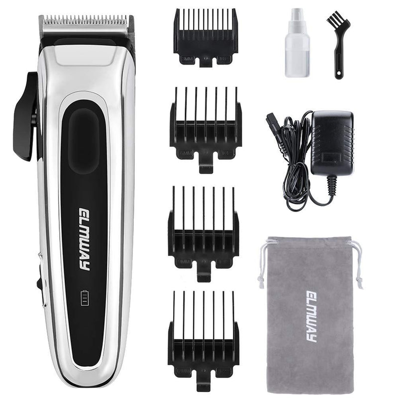 [Australia] - Hair Clippers for Men, Professional Cordless Barber Clippers for Hair Cutting, Beard and Hair Trimmer Rechargeable Mens Haircut Kit with Power Display silver 