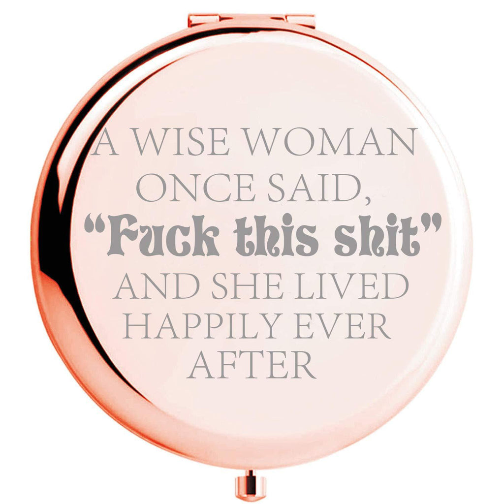 [Australia] - Fnbgl Personalized Travel Pocket Makeup Mirror A Wise Woman Once Said Gifts Funny Birthday, Friendship, Retirement, Divorce, Coworker Leaving, for Women, Friends, Sister, Wife, Mom 